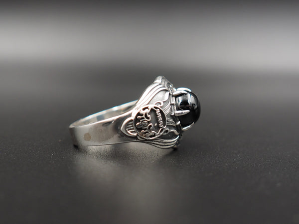 Onyx Sigil of Goetia Belial Lesser Key of Solomon Ring 925 Sterling Silver Size 6-15
