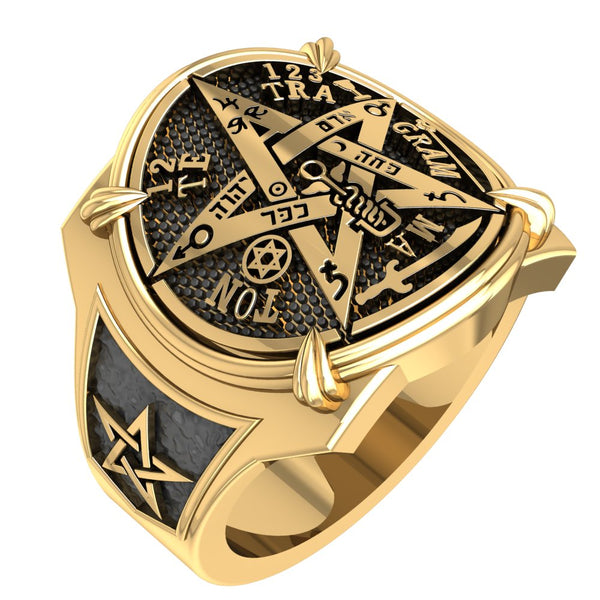 Tetragrammaton Ceremonial Magic Seal of Solomon Ring Brass Jewelry Size 6-15