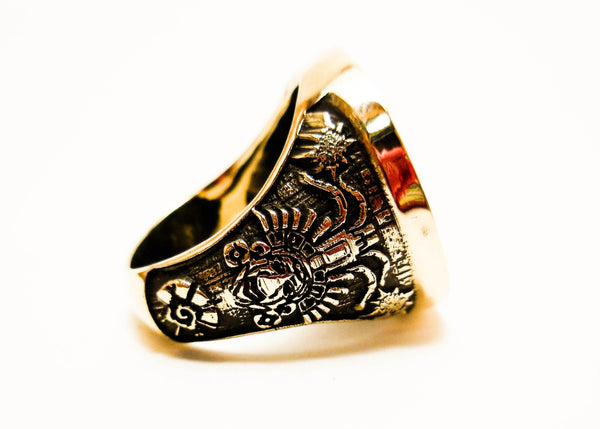Tribal Mayan Aztec Calendar Sun Ring Aztec Mayan Ring Patterned Ring Brass Jewelry Size 7-15