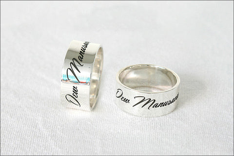 Personalized Ring -  925 Sterling Silver 10 mm Custom Stamped Ring, Name Ring,  Promise Ring, Engraved ring (RB-7)