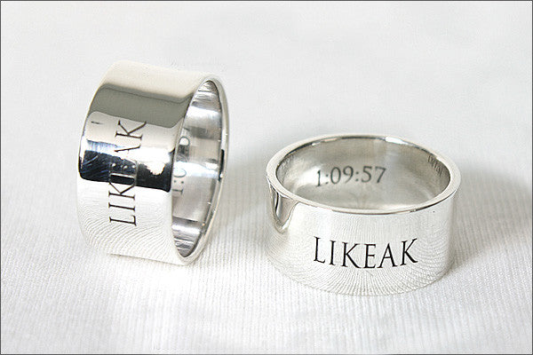 Personalized Ring -  925 Sterling Silver 10 mm Custom Stamped Ring, Name Ring,  Promise Ring, Engraved ring (RB-7)