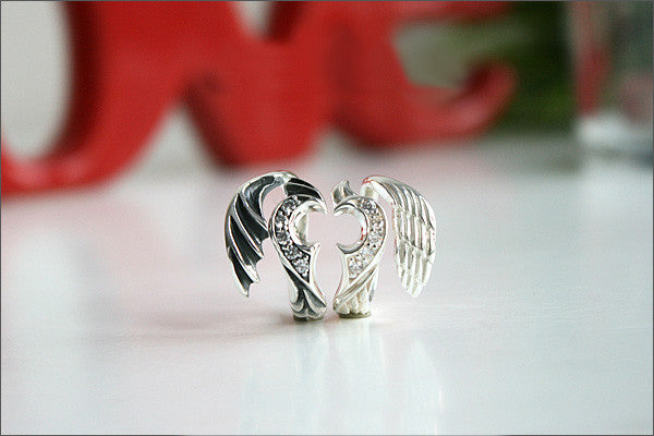 925 Sterling Silver Ring - Angel Wing ring / Wing ring Style Gift Idea Rocker Gothic Woman Jewelry - Silver ring (SR-75)