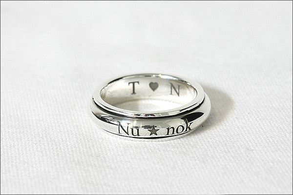Ring 5.5 mm wide. Personalized Ring - Spinner Ring, Stamped Ring, Spinning Ring, Promise Ring, Engraved ring (RO-02)