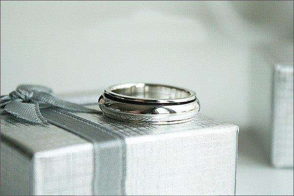 Ring 5.5 mm wide. Personalized Ring - Spinner Ring, Stamped Ring, Spinning Ring, Promise Ring, Engraved ring (RO-02)