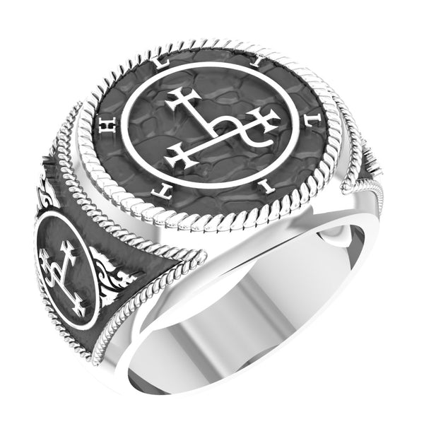925 Sterling Silver Seal Sigil of Lilith Ring, Goetia Demons Rings Size 6-15